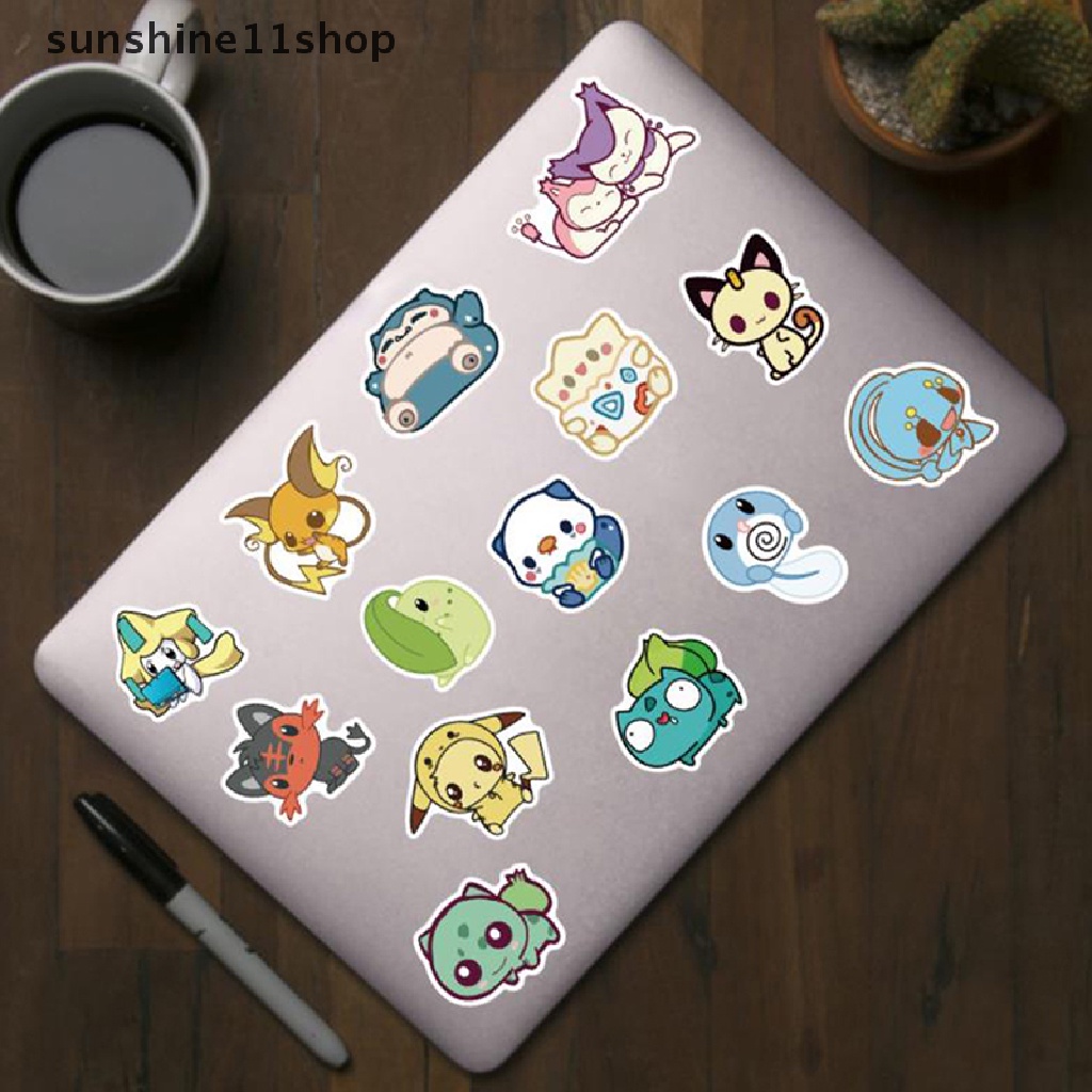 Sho 50Pcs Stiker Graffiti Pokemon Pikachu Untuk Gitar / Laptop / Koper