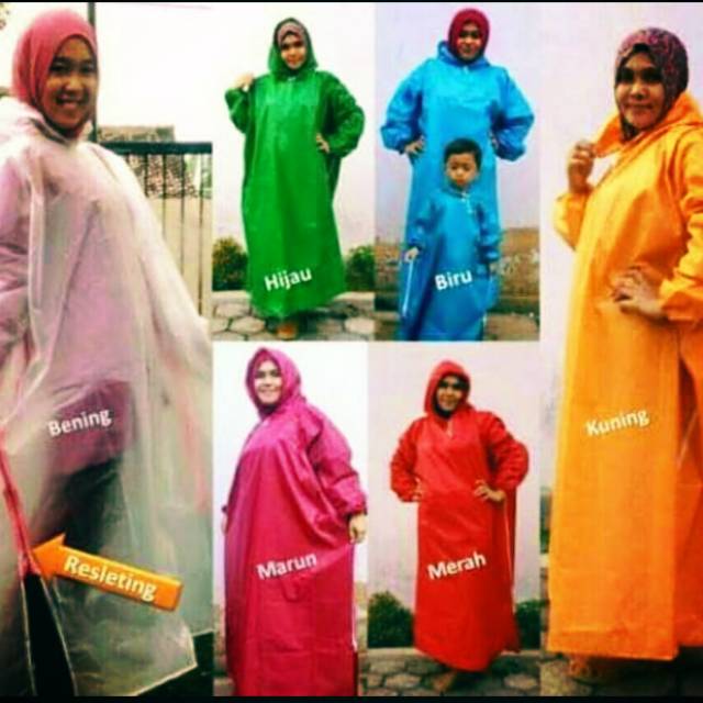 Mantel hujan muslimah Mantel hujan wanita Jaz hujan Muslimah jas hujan wanita
