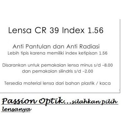 {New Product} Lensa Sv. Cr-39 Index 1.56