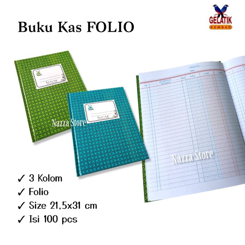 

Buku Kas Folio 3 kolom isi 100 lembar