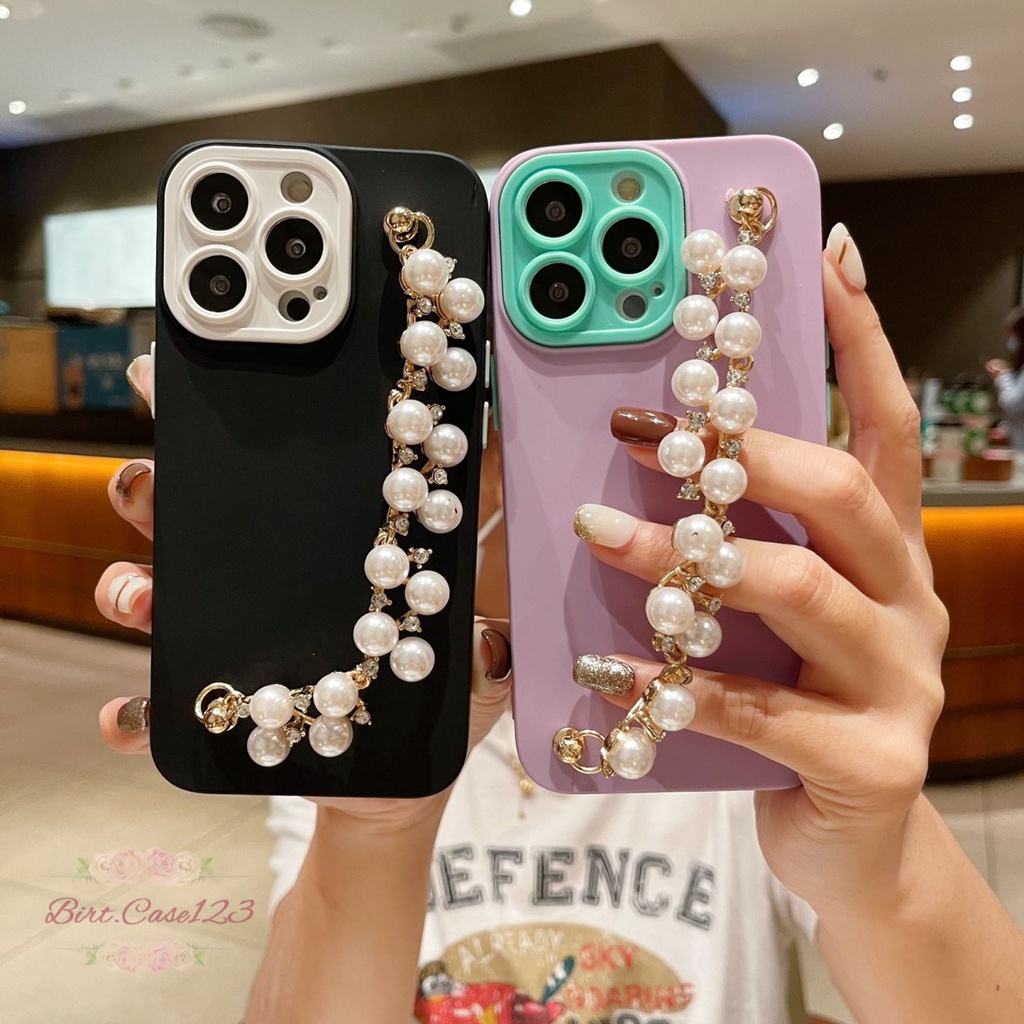 SOFTCASE NALLE RANTAI MUTIARA MACARON CANDY KOPER 2IN1 PROTECTION SAMSUNG OPPO VIVO XIAOMI REALME IPHONE ALL TYPE BC6524