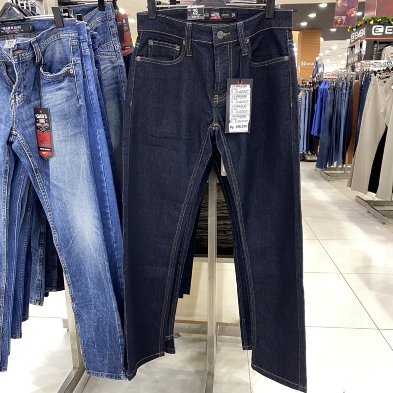 Gabrielle celana jeans slim fit pria 28-34