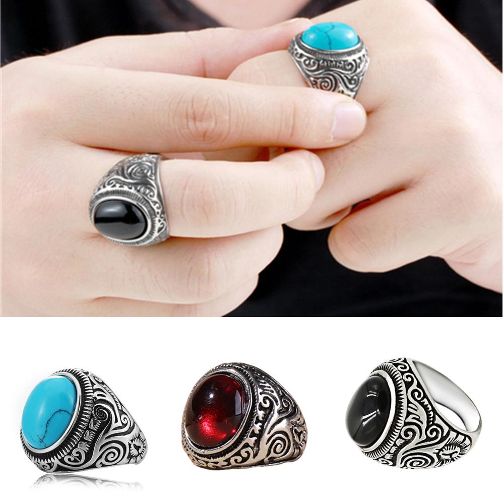 Suyo Perhiasan Cincin Pirus Pria Dan Wanita Size 7-12 Ruby