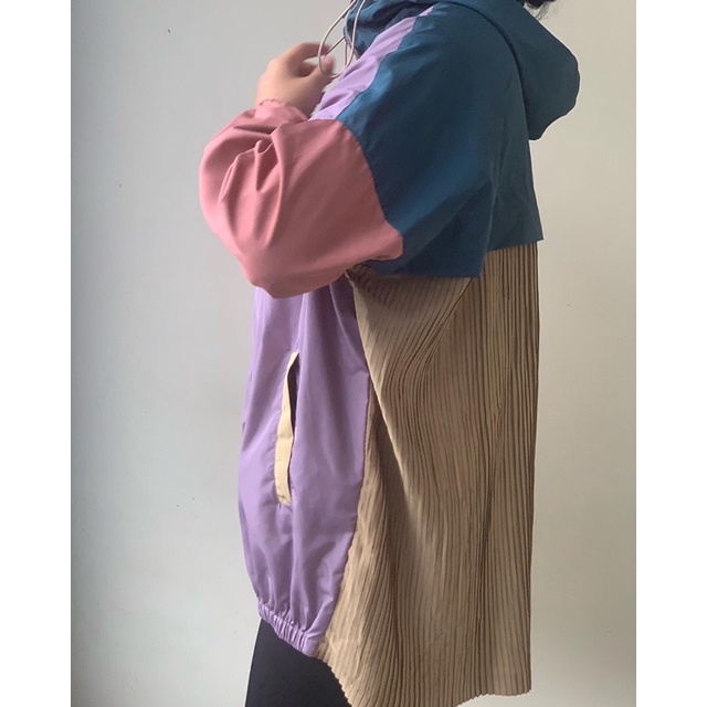 senya pleats jacket macaroon (sale defect)