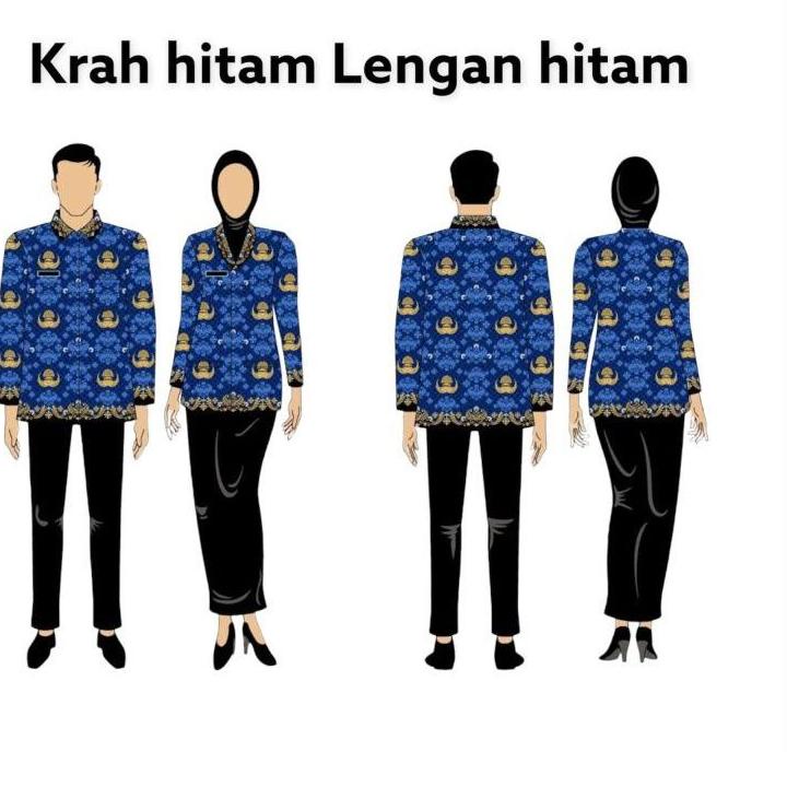 Langsung Beliii.. BATIK KORPRI KERAH HITAM SESUAI SE TERBARU 2022 BAHAN CATTUN C 40's BY PT.SEKAR BE