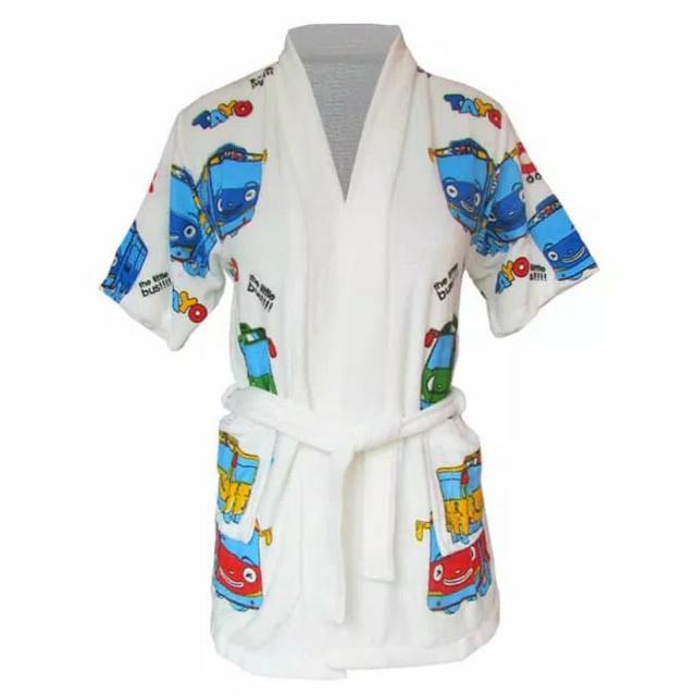 HANDUK KIMONO KARAKTER TAYO ( ukuran anak TK )