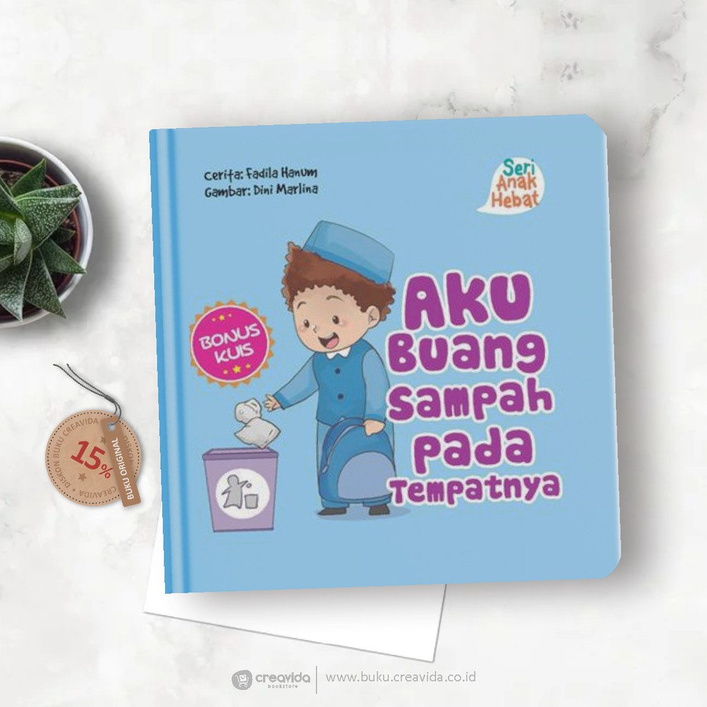 Gambar Kartun Anak Muslim Buang Sampah Pada Tempatnya