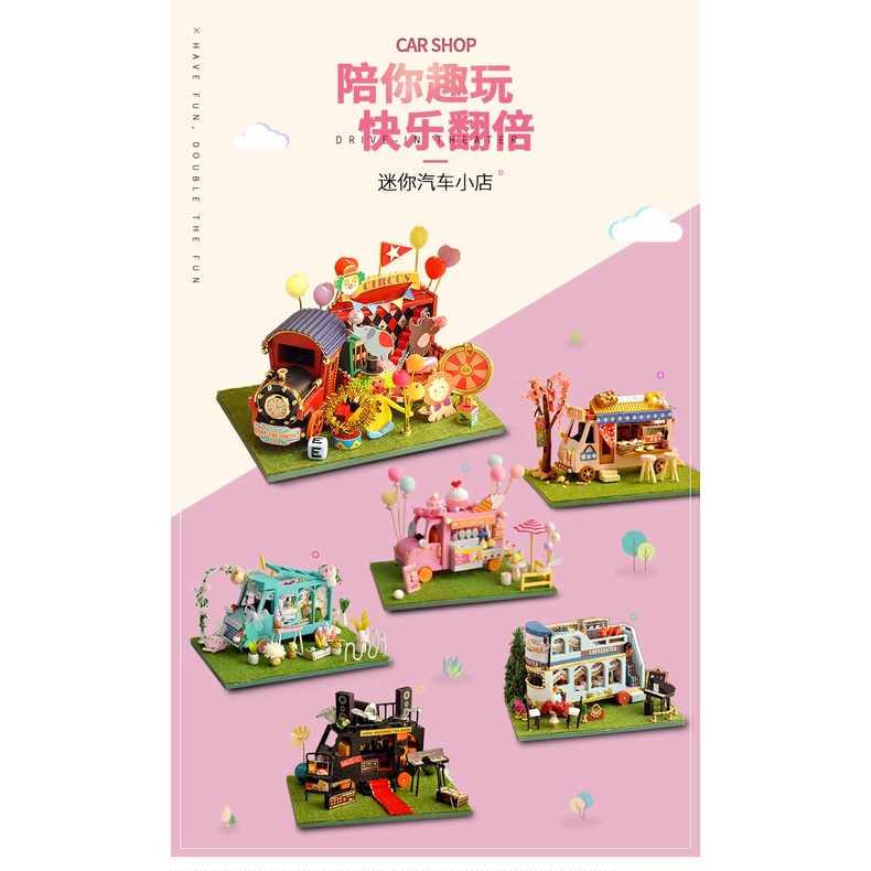 DIY MINIATURE CAFE BUS COFFEE &amp; TEA TC8-3 PUZZLE CRAF (DO IT YOURSELF)