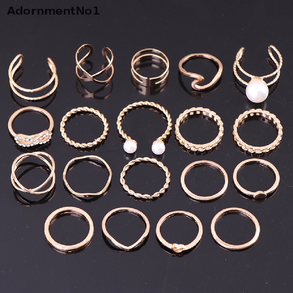 (AdornmentNo1) 18pcs / set Cincin Wanita Aneka Desain Untuk Hadiah