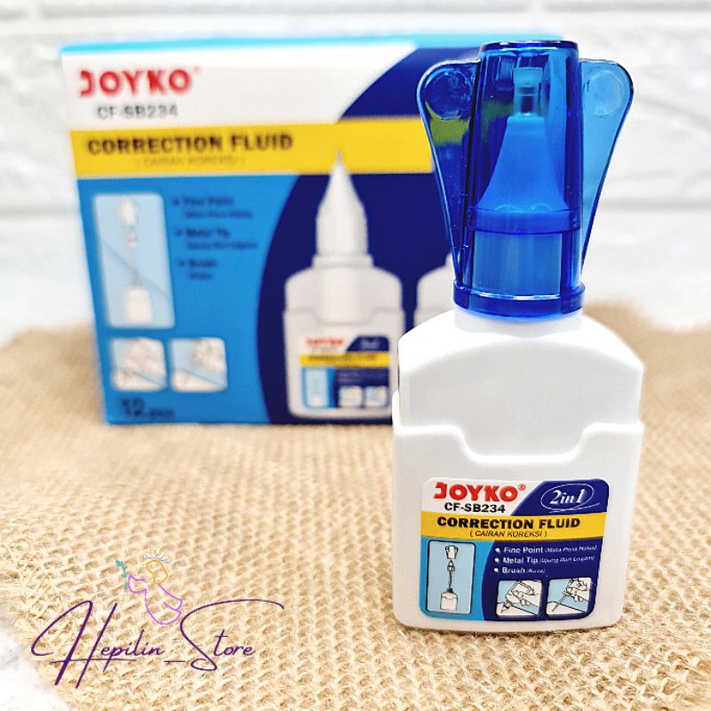 

Correction Fluid CF-SB234 ECER 1 Biji /Tip Ex 2 in 1 Joyko / Tip Ex Kuas / Cairan Koreksi Penghapus Cair Joyko 2 in 1