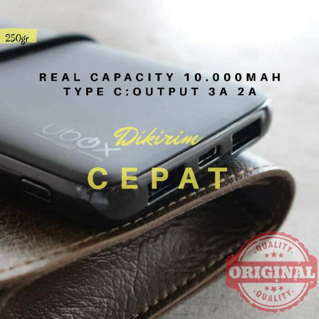 Powerbank UBOX Proton 10.000 mah type C Fast Charging 3.0 18W 3A