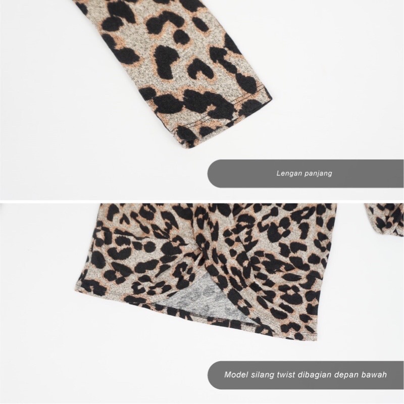 Jumbo Old Navy Leopard Long Sleeve Animal Print Big Size lengan Panjang Sisa Ekspor