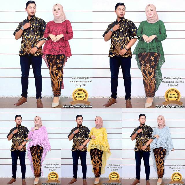 SHOPASHOP SOLO - Batik couple Queen kanza atasan brukat kebaya jadi gamis muslim setelan fendi