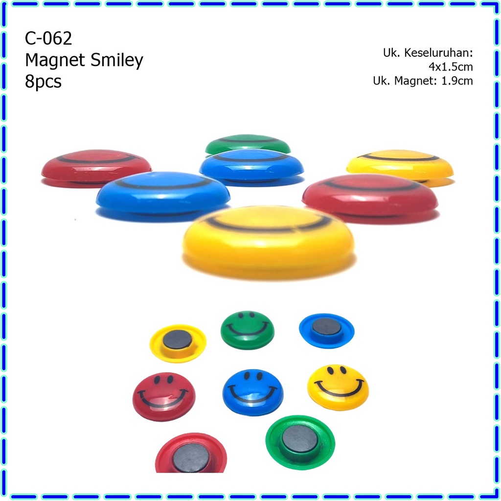 C-062 Magnet Kulkas/Magnet Mainan Smiley 8pcs