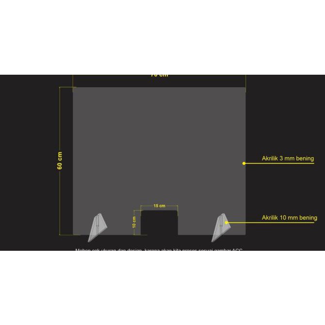 

Produk Unggulan] Sekat/Partisi/Pembatas Meja Akrilik Acrylic 3 Mm 70X60 Cm
