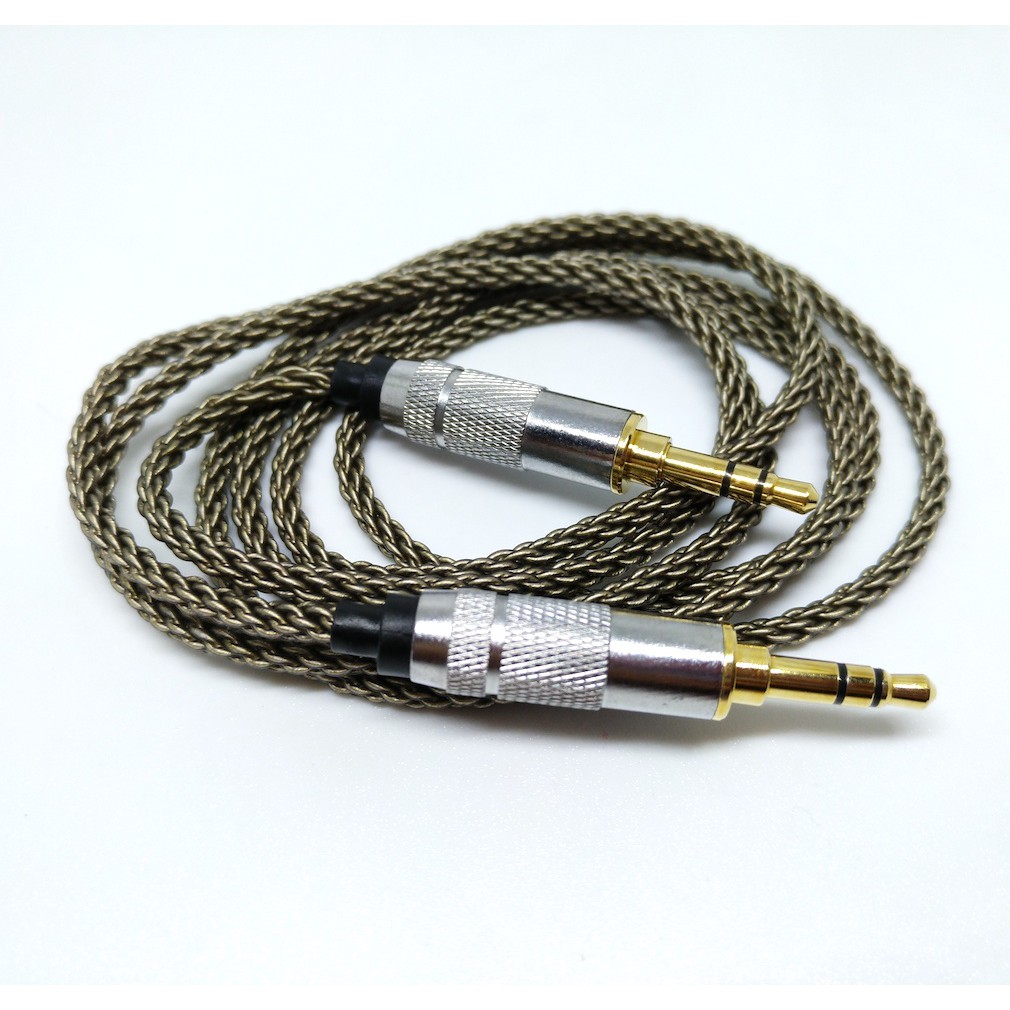 High End Headphone Cable Aux 8 Braid Silver Plated M2M Audiophile