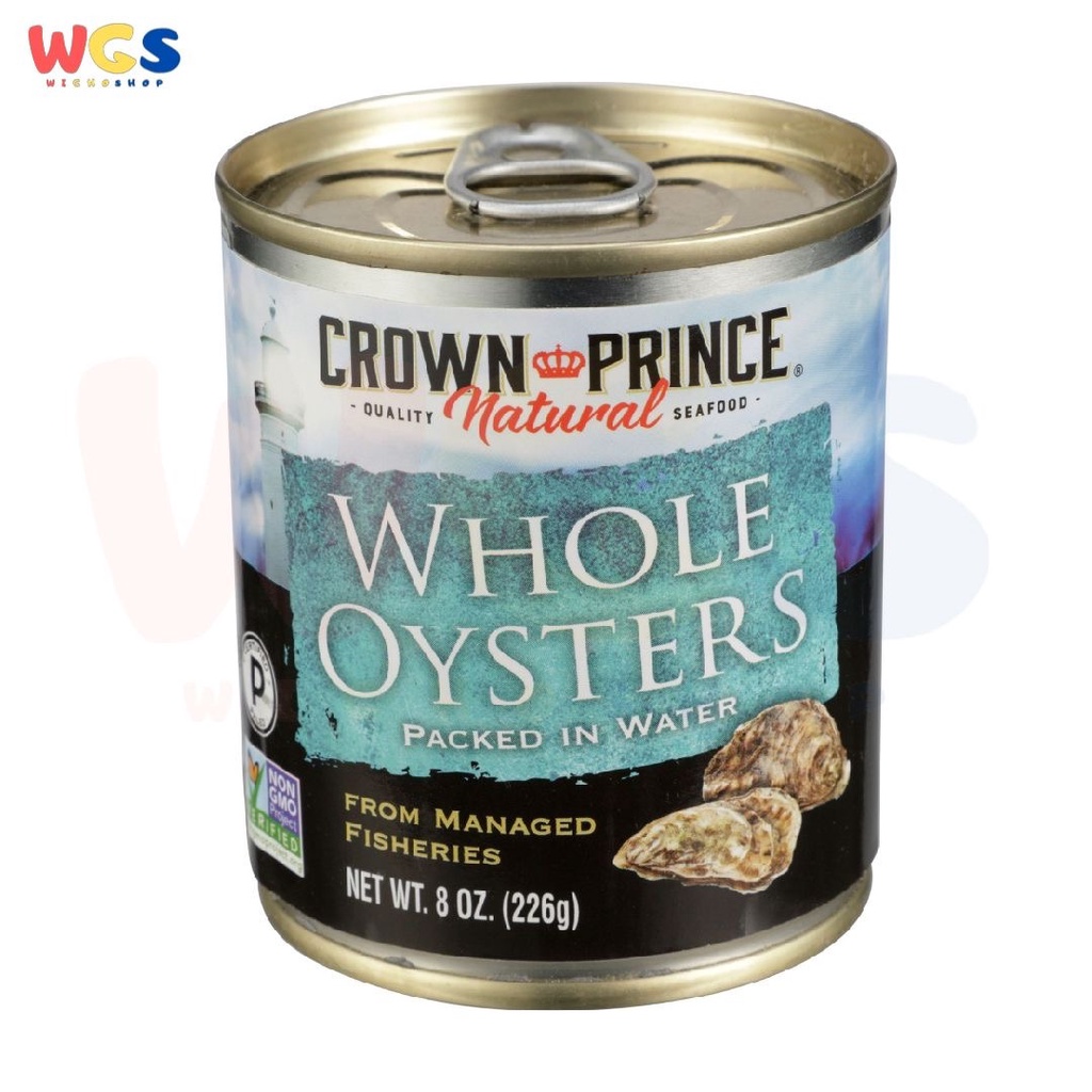 Crown Prince Natural Whole Oysters Packed In Water 8oz 226g