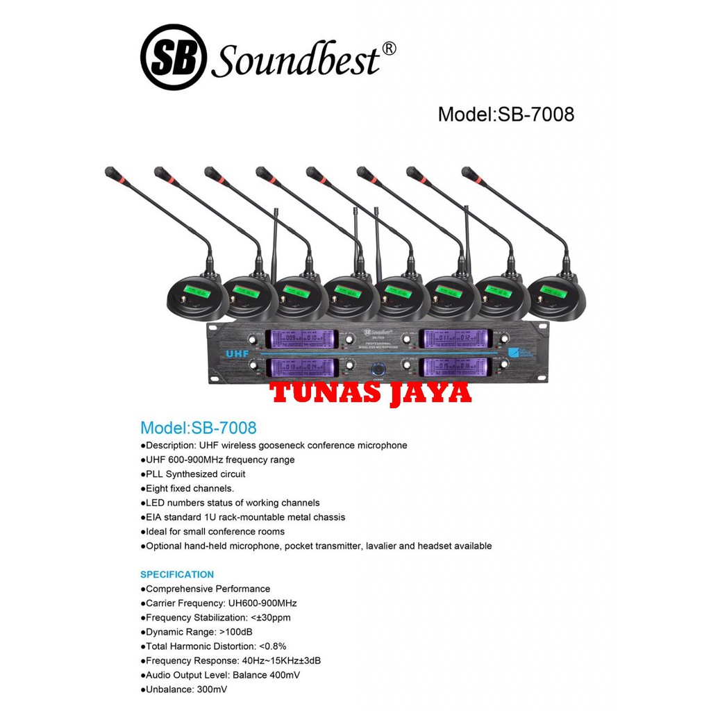 Mic Wireless Conference - Podium Soundbest SB 7008 - SB7008