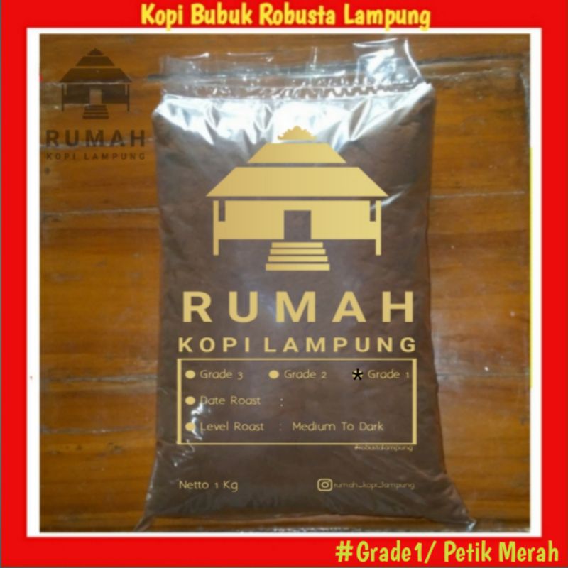 

Rumah Kopi Lampung Robusta Bubuk Murni 1 kg