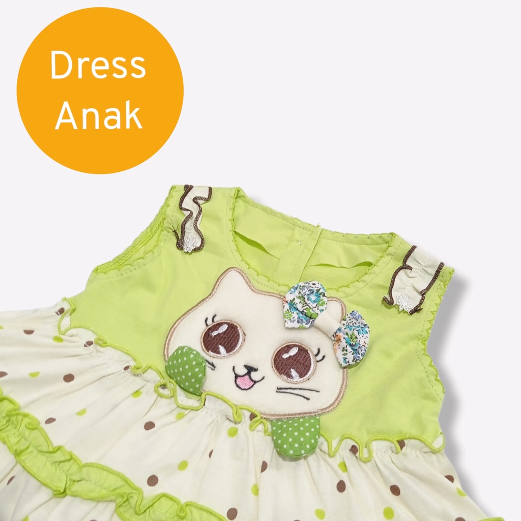 Setelan Dress Anak 3-18 Bulan Bordir Boneka