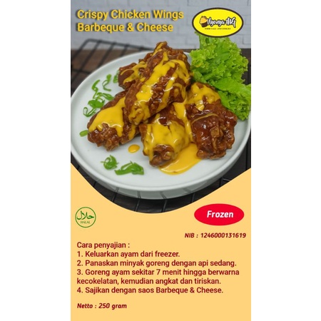 

Crispy Chicken Wings Barbeque & Cheese, Frozen Food berat 250 gram