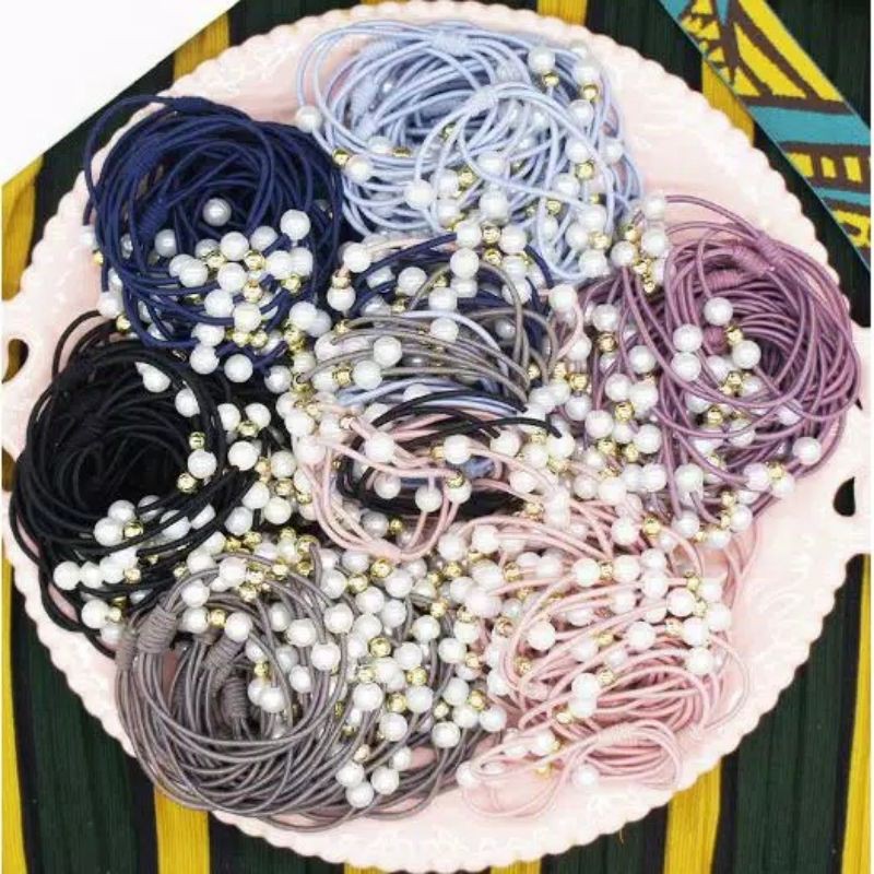 Ikat Rambut Ala Korea Fashion Style Import Motif Mutiara Murah Ikat Rambut Korea