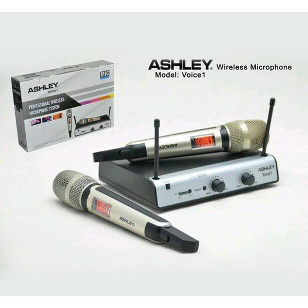 Mic Wireless Ashley Voice 1 Wireless Mic Dual Handheld Ashley Voice-1 Ashley Voice1 Original