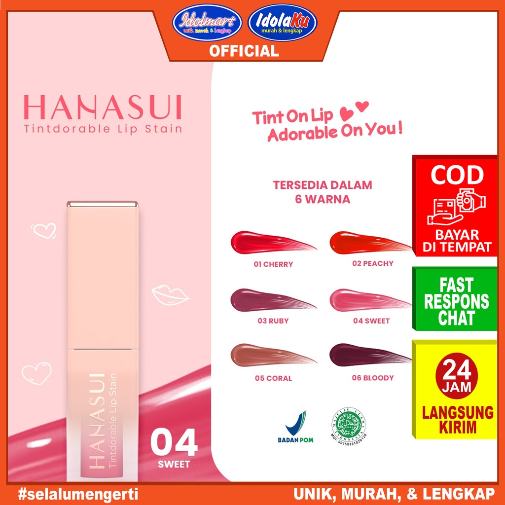 IDOLAKU Hanasui Tint Lip Stain 04 Sweet