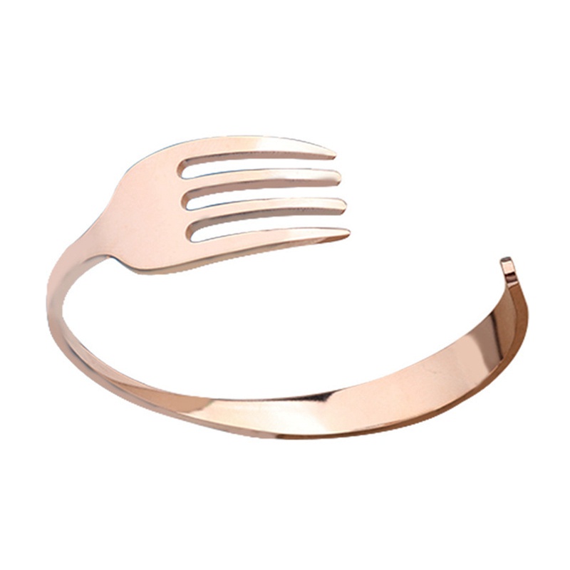 Fancyqube Gelang Tangan Model Terbuka Adjustable Bahan Stainless Steel Untuk Pria / Wanita