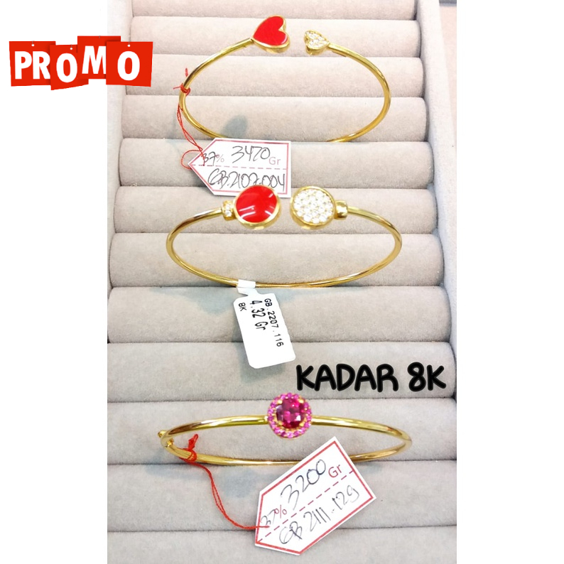 Gelang oval bangle promo kadar 375/8karat fashion love edition