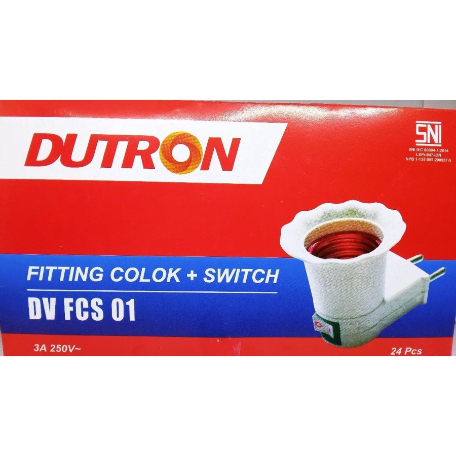 Fitting Lampu Colok + Saklar Dutron E27 DV FCS 01 -SATUAN ECERAN-