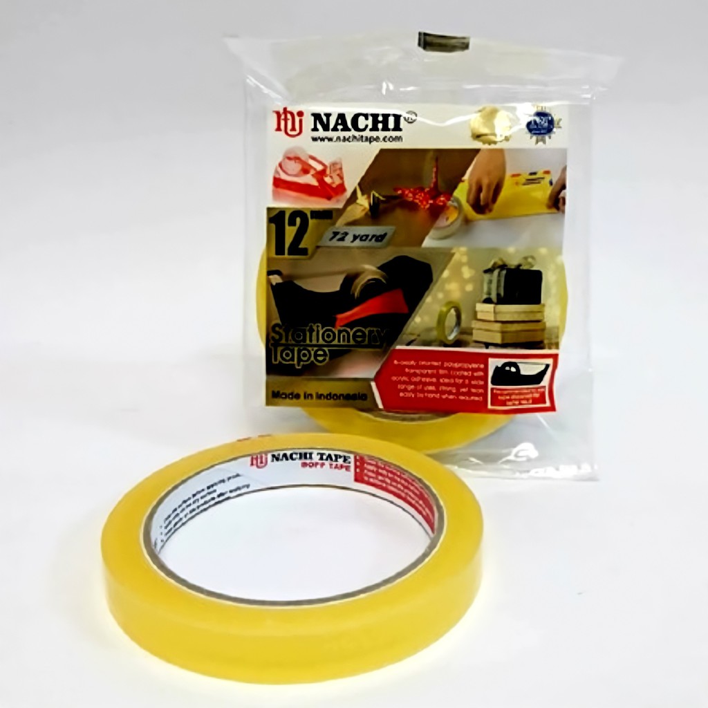 

Selotip Bening Merk Nachi Tape 12mm x 72 yard / Isolasi / Isolatip