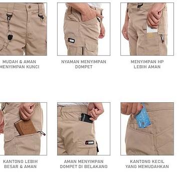 Terbaik.. Celana Tactical New Upgrade American Drill ( Bukan bahan Kotak-Kotak Murahan )