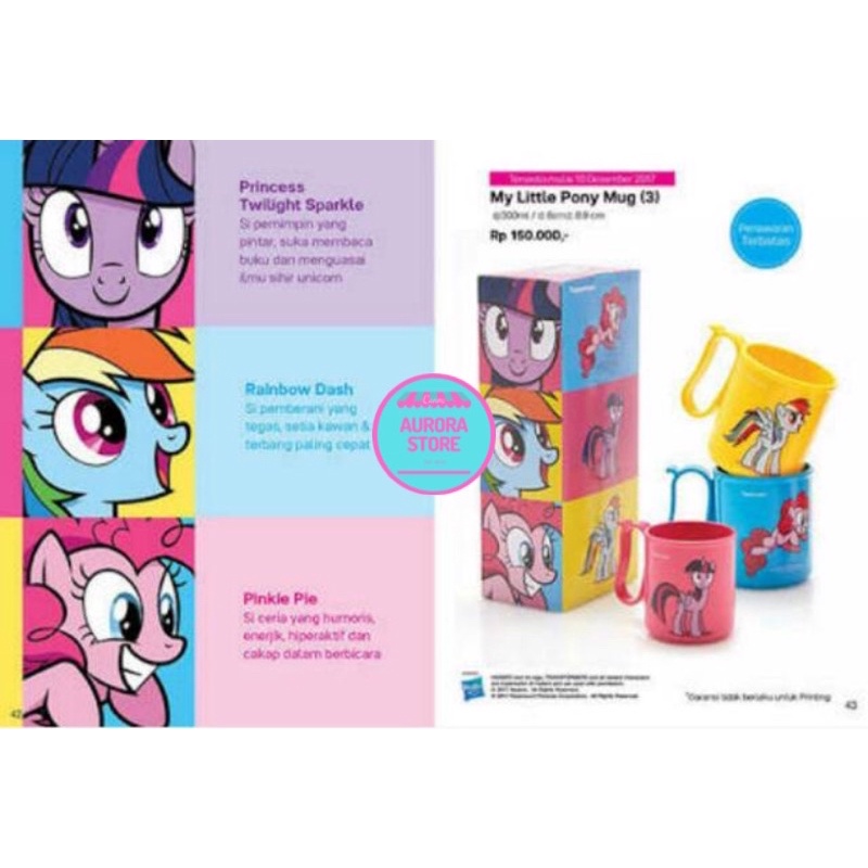 Gelas Anak Tupperware My Little Pony Mug Set (3)
