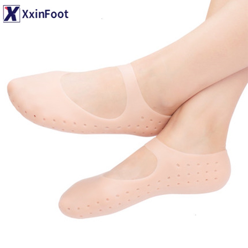 Gel silikon Padat Tipis Gel Kaus Kaki Tumit Retak Kaki Perawatan Kulit Pelindung Kaki Case Elastis Sepatu Pad