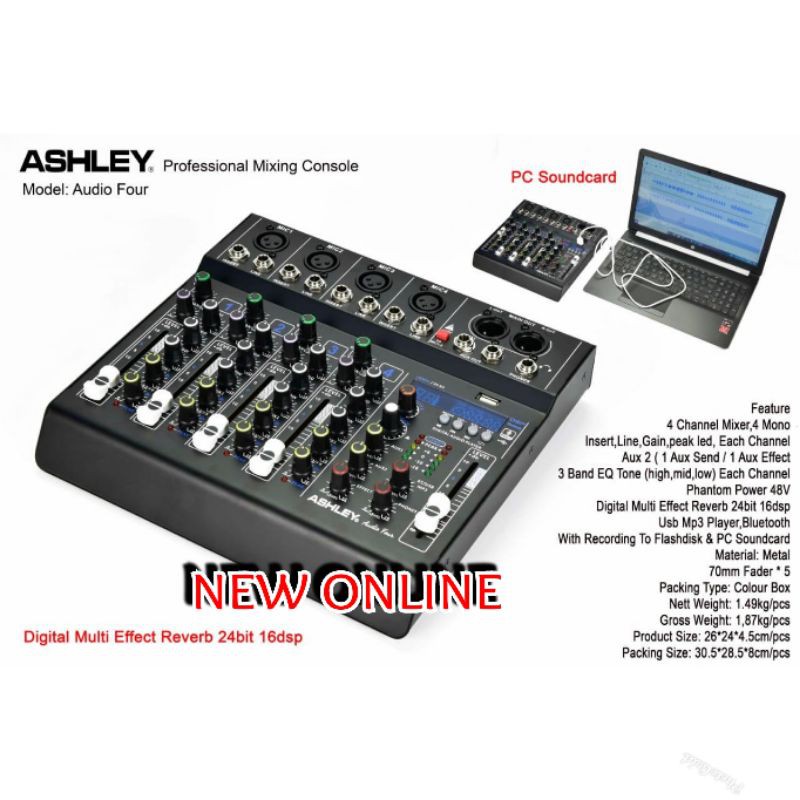 MIXER ASHLEY AUDIOFOUR/AUDIO FOUR BLUETOOTH EFFECT REVERB