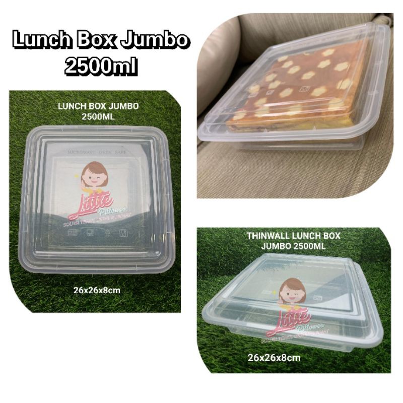 LUNCH BOX JUMBO 2500ML - THINWALL JUMBO 2500ML - Kotak Makan Plastik Besar