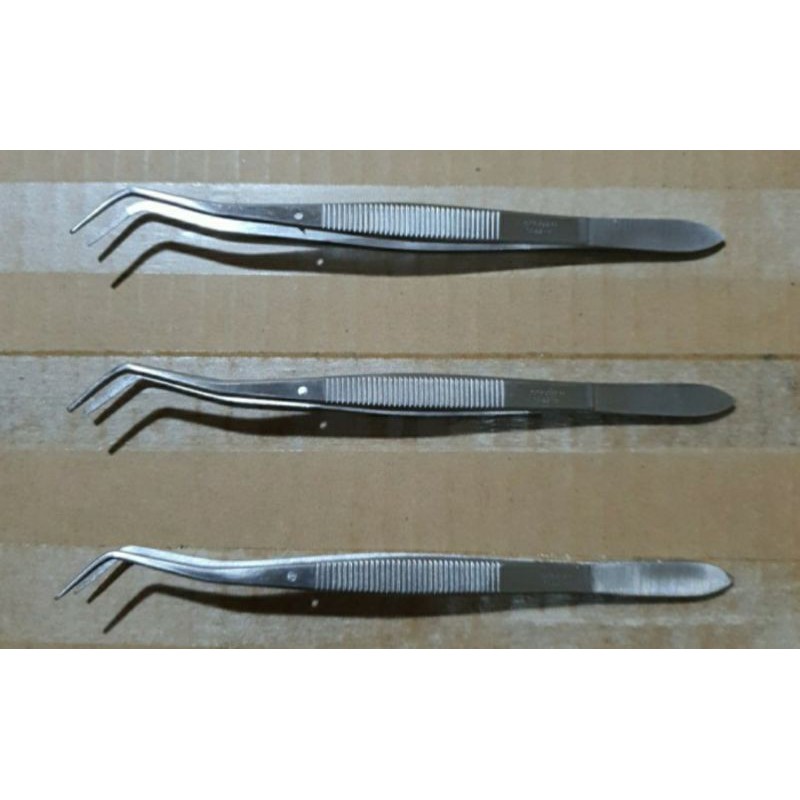 Pinset Gigi / Pinset Dental / Cotton Plier / Tweezer / panjang 16,5 cm