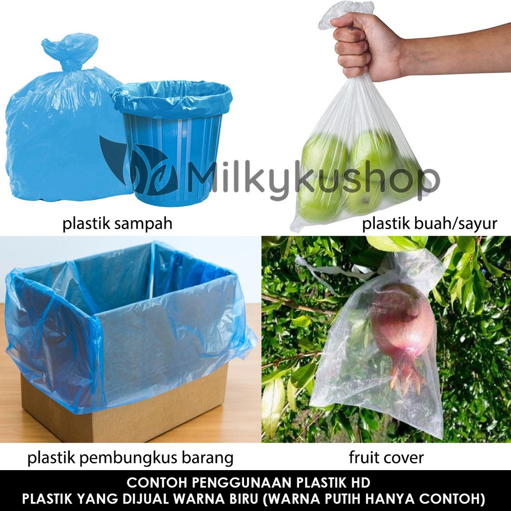 KANTONG PLASTIK HD BAG BIRU BERAT 1 KG REPACK SAMPAH BUAH FRUIT COVER