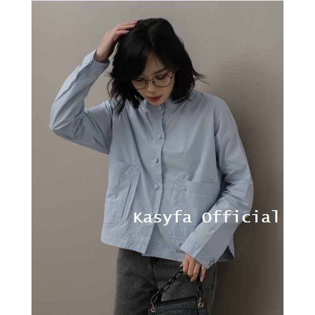 ELLO KEMEJA LINEN WANITA DOUBLE POCKET