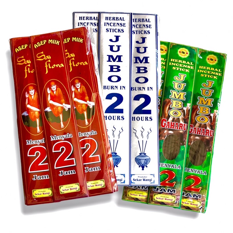 Dupa Hio Jumbo 2 jam Abu Dingin isi 10 Bungkus (1 bks isi 8 stick) Produksi Sekar Wangi