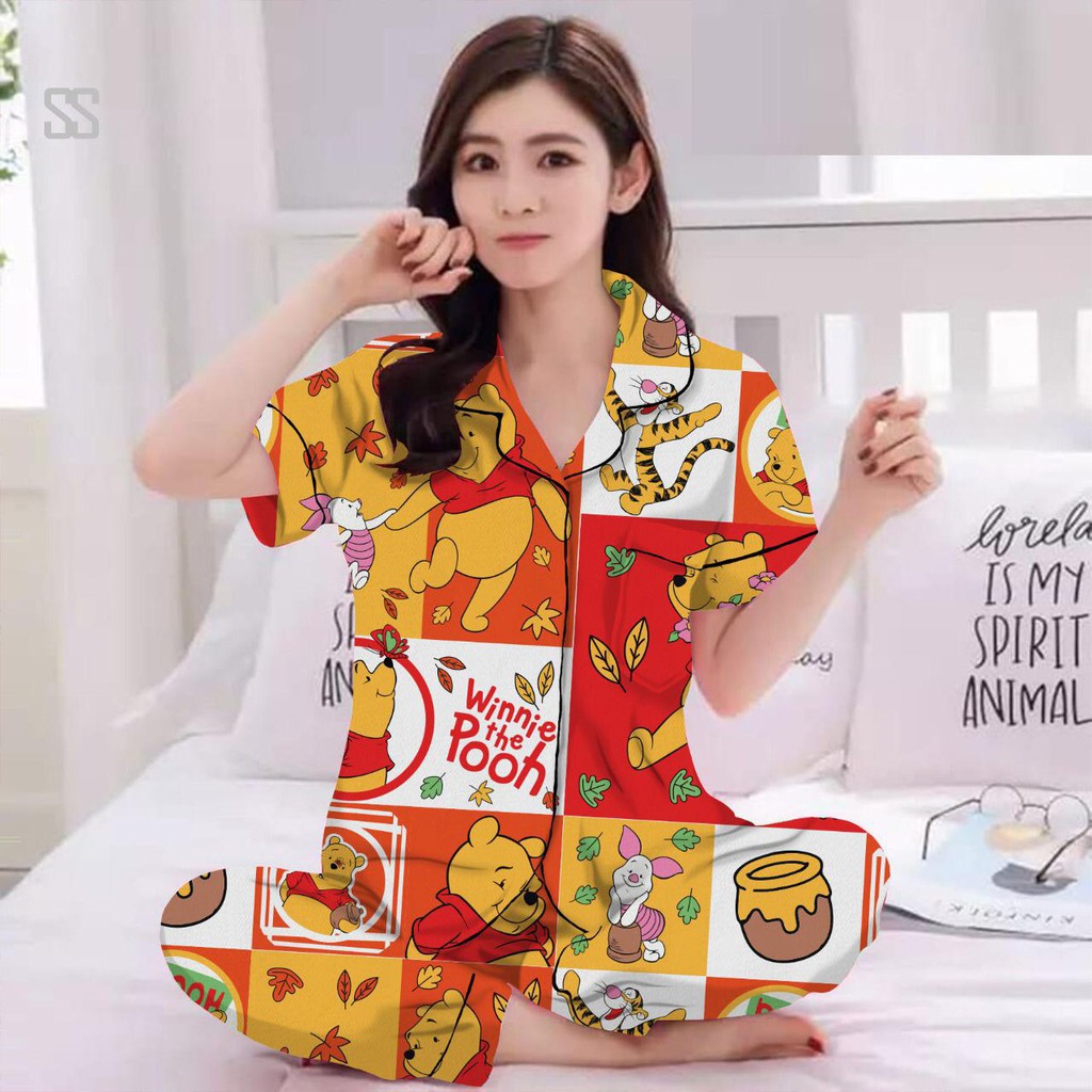 dealshop BAJU TIDUR PIYAMA THE POOH ORANGE