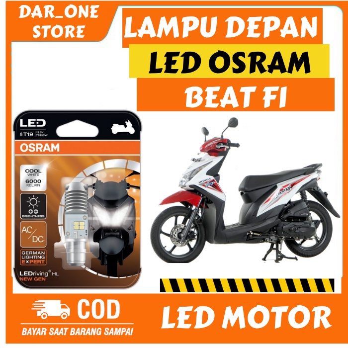 LAMPU DEPAN LED MOTOR HONDA BEAT FI/ESP STATER KASAR/HALUS ORIGINAL OSRAM BERGARANSI