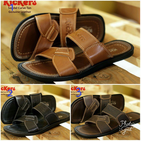 sandal pria kickers kulit sandal casual sandal murah original handmade