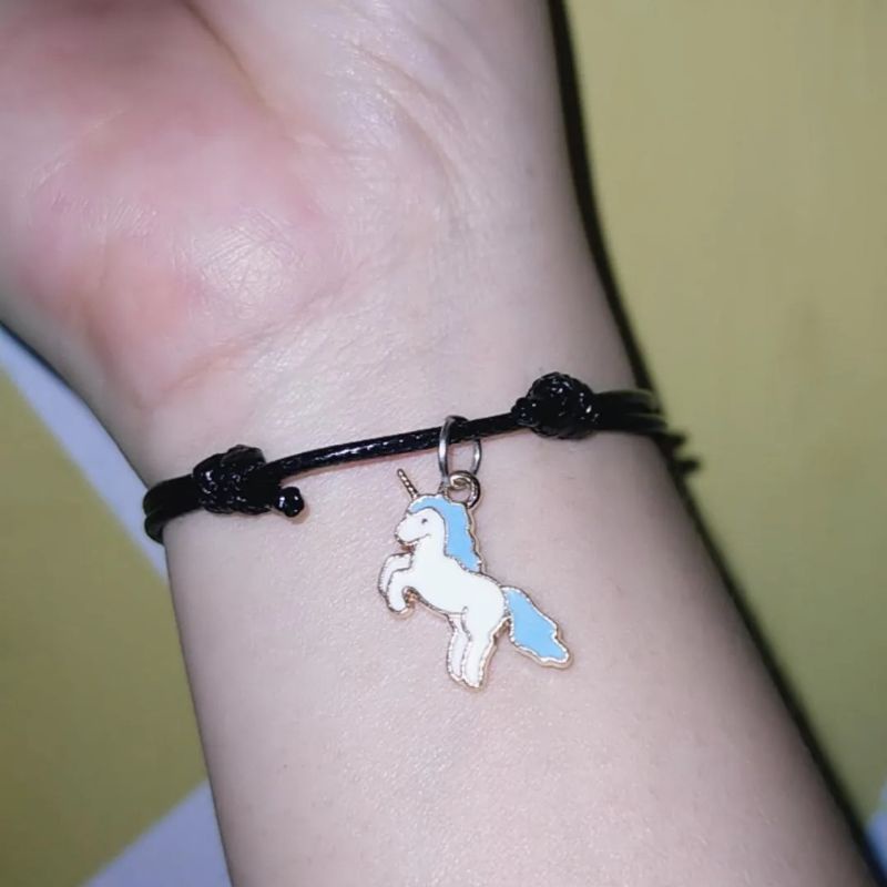 Gelang tali korea motif unicorn