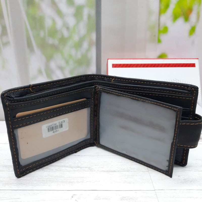 Dompet Kulit Augustine Variasi Kancing A604. Dompet pria kulit sapi asli