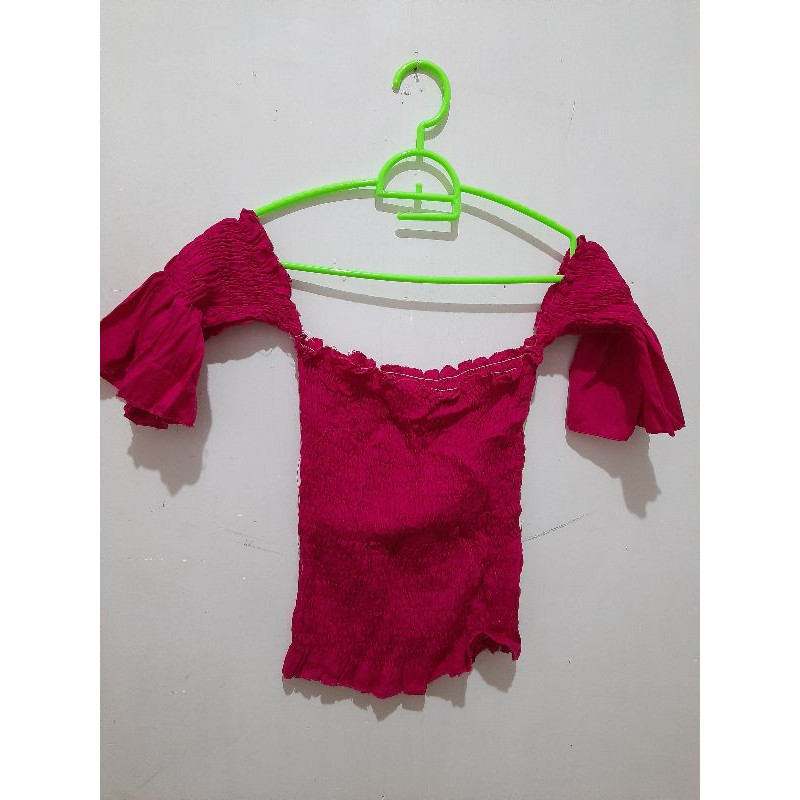 Sabrina kerut / crop top kerut