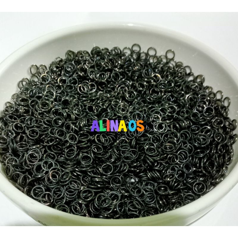 JUMP RING GUN BLACK/HITAM 5MM 6MM