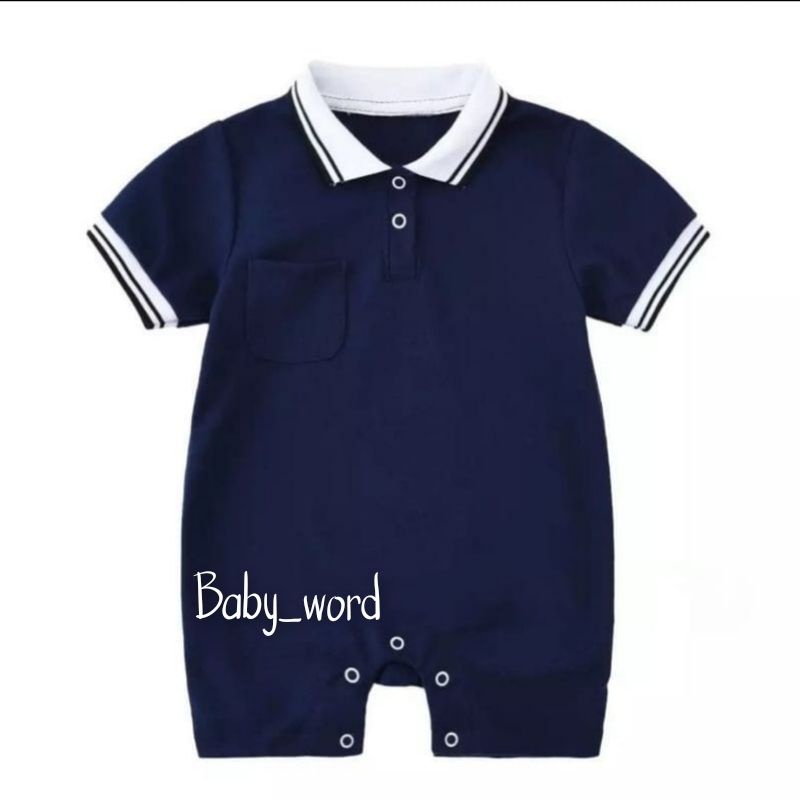 ROMPER KERAH New Bahan Catton 100%Adem-Navy