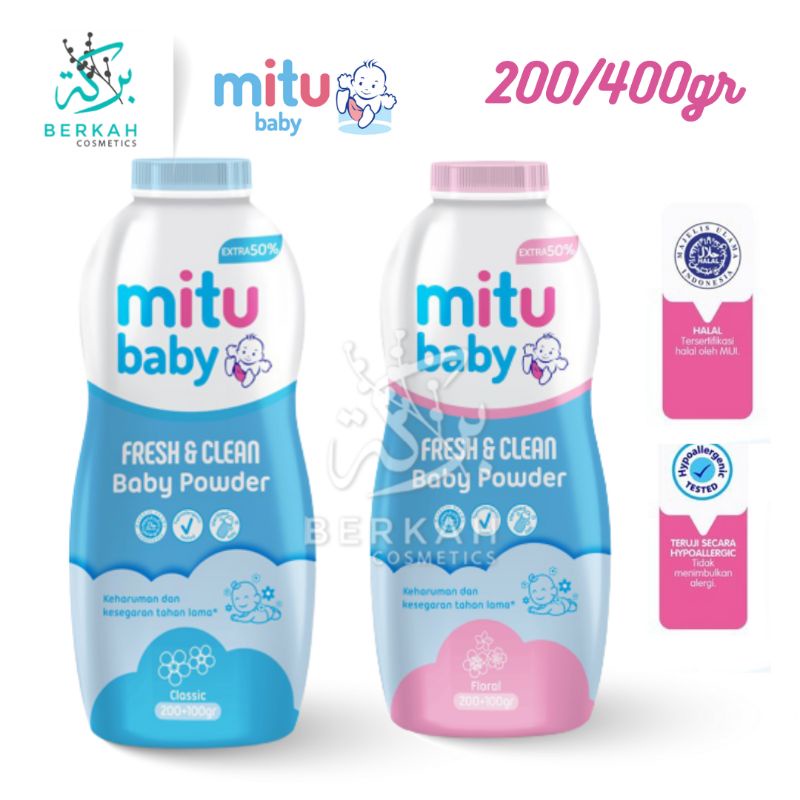 Mitu Baby Powder / Bedak Bayi 200gr Extra